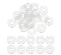 sourcing map 20 Pcs M3 Silicone Flat Washers 3mm ID 9mm OD 1mm Thick Plain Washer Grommets Plastic Sheet Gasket Fastener Sealing Spacer Gasket Ring Water Hose Washers, White