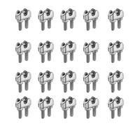 sourcing map 20 Pcs M3 Stainless Steel Wire Rope Clip Clamps, 1/8" Wire Rope U-Bolt Cable Clamps Saddle Fastener for Wire Rope Rigging Tent Rope Guardrail System