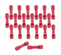 sourcing map 20 Pcs M3 x 25mm Knurled Aluminum Standoff Double-Head Spacer Column for FPV Drone RC Airplane Racing Car Simracing, Red