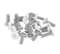 sourcing map 20 Pcs M4-0.7 x 12mm Button Head Hex Socket Head Screws, 304 Stainless Steel Bolts Full Thread Bright Finish Self Tapping Screws for Furniture Electrical Appliances, White