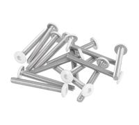 sourcing map 20 Pcs M4-0.7 x 35mm Button Head Hex Socket Head Screws, 304 Stainless Steel Bolts Full Thread Bright Finish Self Tapping Screws for Furniture Electrical Appliances, White