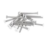 sourcing map 20 Pcs M4-0.7 x 45mm Button Head Hex Socket Head Screws, 304 Stainless Steel Bolts Full Thread Bright Finish Self Tapping Screws for Furniture Electrical Appliances, White