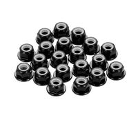 sourcing map 20 Pcs M4 Pitch 0.7mm Aluminum Alloy Lock Nuts Flanged Hex Nuts Nylon Locking Serrated for RC Drone Quadcopter Motor Prop Adapter FPV Parts Fasteners, Black