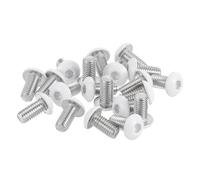 sourcing map 20 Pcs M5-0.8 x 10mm Button Head Hex Socket Head Screws, 304 Stainless Steel Bolts Full Thread Bright Finish Furniture Machine Screws for Furniture Electrical Appliances, White