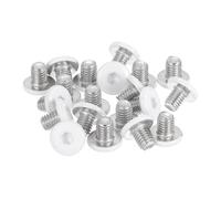 sourcing map 20 Pcs M5-0.8 x 6mm Button Head Hex Socket Head Screws, 304 Stainless Steel Bolts Full Thread Bright Finish Self Tapping Screws for Furniture Electrical Appliances, White