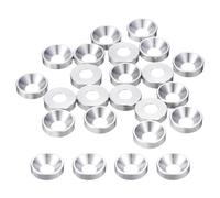 sourcing map 20 Pcs M6 Finishing Countersunk Washers, Aluminum Alloy Screw Gaskets, Cup Head Washer Gasket for Mechanical Accessories Parts, Silver