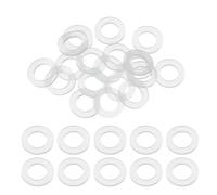 sourcing map 20 Pcs M6 Silicone Flat Washers 6mm ID 10mm OD 1mm Thick Plain Washer Grommets Plastic Sheet Gasket Fastener Sealing Spacer Gasket Ring Water Hose Washers, White