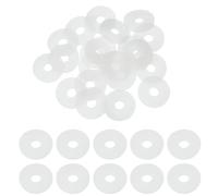 sourcing map 20 Pcs M6 Silicone Flat Washers 6mm ID 20mm OD 2mm Thick Plain Washer Grommets Plastic Sheet Gasket Fastener Sealing Spacer Gasket Ring Water Hose Washers, White