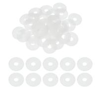 sourcing map 20 Pcs M7 Silicone Flat Washers 7mm ID 30mm OD 2mm Thick Plain Washer Grommets Plastic Sheet Gasket Fastener Sealing Spacer Gasket Ring Water Hose Washers, White