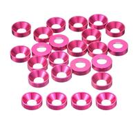 sourcing map 20 Pcs M8 Finishing Countersunk Washers, Aluminum Alloy Screw Gaskets, Cup Head Washer Gasket for Mechanical Accessories Parts, Red
