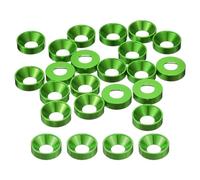 sourcing map 20 Pcs M8 Finishing Countersunk Washers, Aluminum Alloy Screw Gaskets, Cup Head Washer Gasket for Mechanical Accessories Parts, Green