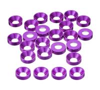 sourcing map 20 Pcs M8 Finishing Countersunk Washers, Aluminum Alloy Screw Gaskets, Cup Head Washer Gasket for Mechanical Accessories Parts, Purple