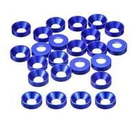 sourcing map 20 Pcs M8 Finishing Countersunk Washers, Aluminum Alloy Screw Gaskets, Cup Head Washer Gasket for Mechanical Accessories Parts, Dark Blue