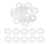 sourcing map 20 Pcs M8 Silicone Flat Washers 8mm ID 20mm OD 2mm Thick Plain Washer Grommets Plastic Sheet Gasket Fastener Sealing Spacer Gasket Ring Water Hose Washers, White