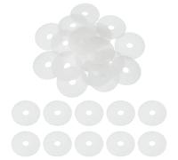 sourcing map 20 Pcs M8 Silicone Flat Washers 8mm ID 40mm OD 2mm Thick Plain Washer Grommets Plastic Sheet Gasket Fastener Sealing Spacer Gasket Ring Water Hose Washers, White