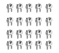sourcing map 20 Pcs M8 Stainless Steel Wire Rope Clip Clamps, 5/16" Wire Rope U-Bolt Cable Clamps Saddle Fastener for Wire Rope Rigging Tent Rope Guardrail System