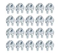 sourcing map 20 Pcs M8 Steel Wire Rope Clip Clamps, 5/16" Wire Rope U-Bolt Cable Clamps Saddle Fastener FOR Wire Rope Rigging Tent Rope Guardrail System