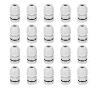 sourcing map 20 Pcs M8x1.25" Cable Glands Adjustable 2.5-4.8mm PA6 Nylon IP68 Waterproof Connectors with Seals Anti-Corrosion for Industrial/Outdoor Electrical Systems (White)