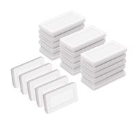 sourcing map 20 Pcs Magnetic Label Holders, 1.6 x 0.8 Inch Data Card Holder with Paper Cards and Protective Films for Shelf White Board Toolbox Metal Wall Cabinet Drawer, White
