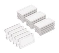 sourcing map 20 Pcs Magnetic Label Holders, 2.4 x 1.2 Inch Data Card Holder with Paper Cards and Protective Films for Shelf White Board Toolbox Metal Wall Cabinet Drawer, White