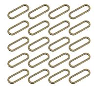 sourcing map 20 Pcs Metal Oval Ring, 1" Flat Oval Ring Buckle Belt Fastener Strap Keeper Loop for DIY Leather Purse Bags Handbag Straps, Bronze