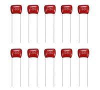 sourcing map 20 Pcs Metallized Polypropylene Film Capacitors, CBB21/CBB22 100V 102J 0.001UF Capacitors Assortment Kit for Electronics Appliances and Energy Saving Lamps, Red