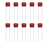 sourcing map 20 Pcs Metallized Polypropylene Film Capacitors, CBB21/CBB22 100V 104J 0.1UF Capacitors Assortment Kit for Electronics Appliances and Energy Saving Lamps, Red