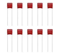 sourcing map 20 Pcs Metallized Polypropylene Film Capacitors, CBB21/CBB22 100V 225J 2.2UF Capacitors Assortment Kit for Electronics Appliances and Energy Saving Lamps, Red