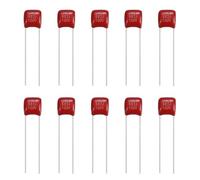sourcing map 20 Pcs Metallized Polypropylene Film Capacitors, CBB21/CBB22 100V 682J 0.0068UF Capacitors Assortment Kit for Electronics Appliances and Energy Saving Lamps, Red