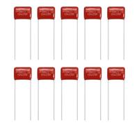 sourcing map 20 Pcs Metallized Polypropylene Film Capacitors, CBB21/CBB22 250V 104J 0.1UF Capacitors Assortment Kit for Electronics Appliances and Energy Saving Lamps, Red