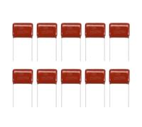 sourcing map 20 Pcs Metallized Polypropylene Film Capacitors, CBB21/CBB22 250V 225J 2.2UF Capacitors Assortment Kit for Electronics Appliances and Energy Saving Lamps, Red