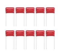 sourcing map 20 Pcs Metallized Polypropylene Film Capacitors, CBB21/CBB22 250V 474J 0.47UF Capacitors Assortment Kit for Electronics Appliances and Energy Saving Lamps, Red