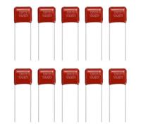 sourcing map 20 Pcs Metallized Polypropylene Film Capacitors, CBB21/CBB22 400V 104J 0.1UF Capacitors Assortment Kit for Electronics Appliances and Energy Saving Lamps, Red