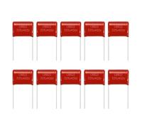 sourcing map 20 Pcs Metallized Polypropylene Film Capacitors, CBB21/CBB22 400V 225J 2.2UF Capacitors Assortment Kit for Electronics Appliances and Energy Saving Lamps, Red