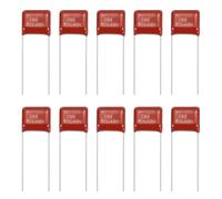 sourcing map 20 Pcs Metallized Polypropylene Film Capacitors, CBB21/CBB22 400V 823J 0.082UF Capacitors Assortment Kit for Electronics Appliances and Energy Saving Lamps, Red
