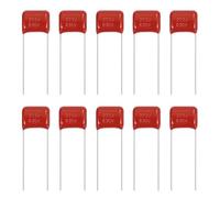 sourcing map 20 Pcs Metallized Polypropylene Film Capacitors, CBB21/CBB22 630V 222J 0.0022UF Capacitors Assortment Kit for Electronics Appliances and Energy Saving Lamps, Red
