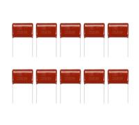 sourcing map 20 Pcs Metallized Polypropylene Film Capacitors, CBB21/CBB22 630V 225J 2.2UF Capacitors Assortment Kit for Electronics Appliances and Energy Saving Lamps, Red