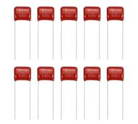 sourcing map 20 Pcs Metallized Polypropylene Film Capacitors, CBB21/CBB22 630V 332J 0.0033UF Capacitors Assortment Kit for Electronics Appliances and Energy Saving Lamps, Red