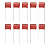 sourcing map 20 Pcs Metallized Polypropylene Film Capacitors, CBB21/CBB22 630V 473J 0.047UF Capacitors Assortment Kit for Electronics Appliances and Energy Saving Lamps, Red