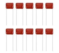 sourcing map 20 Pcs Metallized Polypropylene Film Capacitors, CBB21/CBB22 630V 562J 0.0056UF Capacitors Assortment Kit for Electronics Appliances and Energy Saving Lamps, Red
