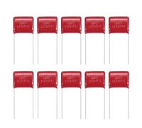 sourcing map 20 Pcs Metallized Polypropylene Film Capacitors, CBB22 250V 105J 1UF Capacitors Assortment Kit for Electronics Appliances and Energy Saving Lamps, Red