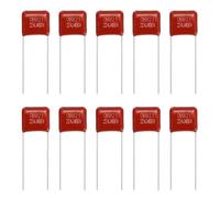 sourcing map 20 Pcs Metallized Polypropylene Film Capacitors, CBB22 400V 224J 0.22UF Capacitors Assortment Kit for Electronics Appliances and Energy Saving Lamps, Red