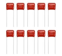 sourcing map 20 Pcs Metallized Polypropylene Film Capacitors, CBB22 630V 104J 0.1UF Capacitors Assortment Kit for Electronics Appliances and Energy Saving Lamps, Red