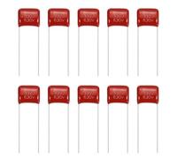 sourcing map 20 Pcs Metallized Polypropylene Film Capacitors, CBB22 630V 332J 0.0033UF Capacitors Assortment Kit for Electronics Appliances and Energy Saving Lamps, Red