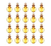 sourcing map 20 Pcs Mini Glass Bottles Jars, Heart Small Cute Glass Jars Vials Pendants Small Vials Wishing Bottle with Cork Stoppers and Eye Screws for DIY Crafts Wedding Favors, Champagne