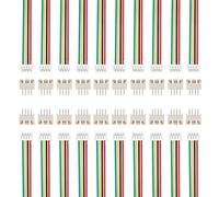 sourcing map 20 Pcs MX 1.25mm 4 Pin Single Head Male Connector Plug with 28 AWG 150mm Wire Cable and Female Motherboard Connector for Speakers,LED Light Strips,Small Appliances