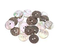 sourcing map 20 Pcs Natural Shell Buttons, 2 Hole Mother of Pearl Buttons 20mm Sewing Buttons Sewing Craft Buttons for Shirt Sewing DIY Crafts Decoration, Brown/White