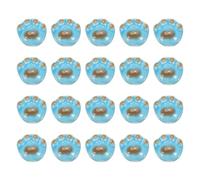sourcing map 20 Pcs Paw Print Porcelain Beads, Cute Handmade Animal Footprint Porcelain Ceramic Beads Pet Cat Paw Beading 2.5mm Holes for DIY Crafts Jewelry Making Bracelets, Lake Blue