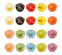 sourcing map 20 Pcs Paw Print Porcelain Beads, Cute Handmade Animal Footprint Porcelain Ceramic Beads Pet Cat Paw Beading 2.5mm Holes for DIY Crafts Jewelry Making Bracelets, Multicolor