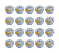 sourcing map 20 Pcs Paw Print Porcelain Beads, Cute Handmade Animal Footprint Porcelain Ceramic Beads Pet Cat Paw Beading 2.5mm Holes for DIY Crafts Jewelry Making Bracelets, Light Blue